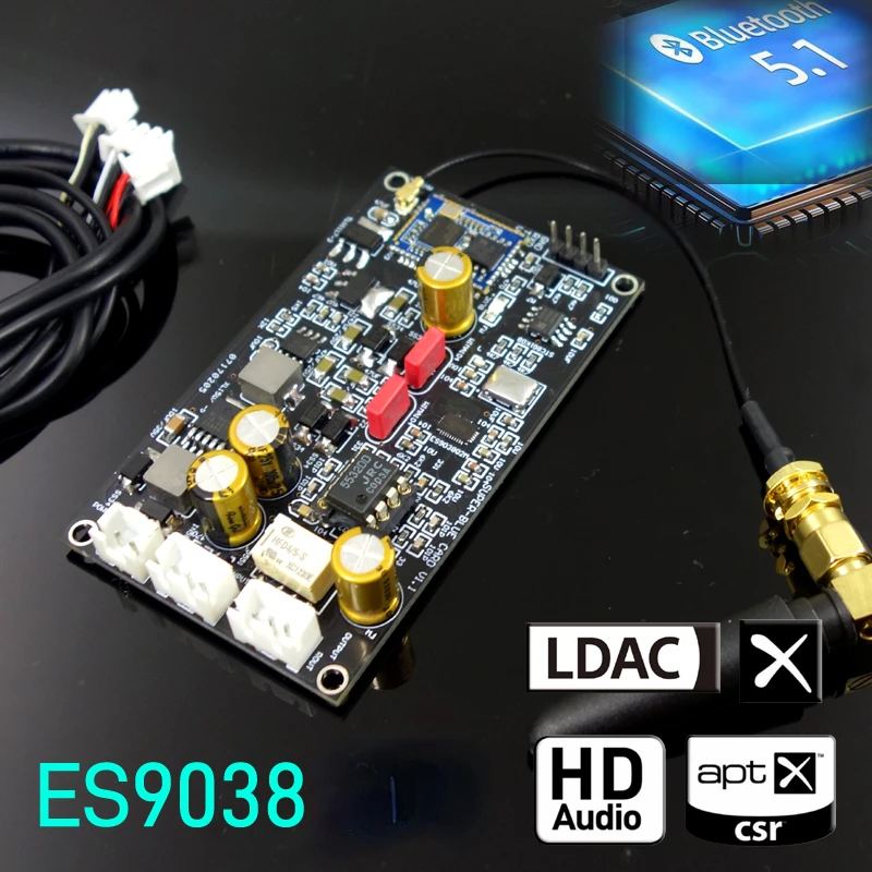 Модул за декодиране на Nvarcher Bluetooth 5.1 QCC5125 + ES9038 Имитира вход APTX HD LDAC