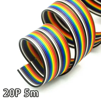 На 5 метра/лот, лентов кабел, 10-бандов плосък цветен модел на лента, дъгата тел 20P с по стъпка 1.27 мм за печатни платки Сам