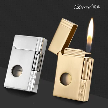 Нова газова запалка за бизнес, компактен бутановая метална запалка с ярка звук, запалки за пури, надуваем подарък за мъже за пушачи