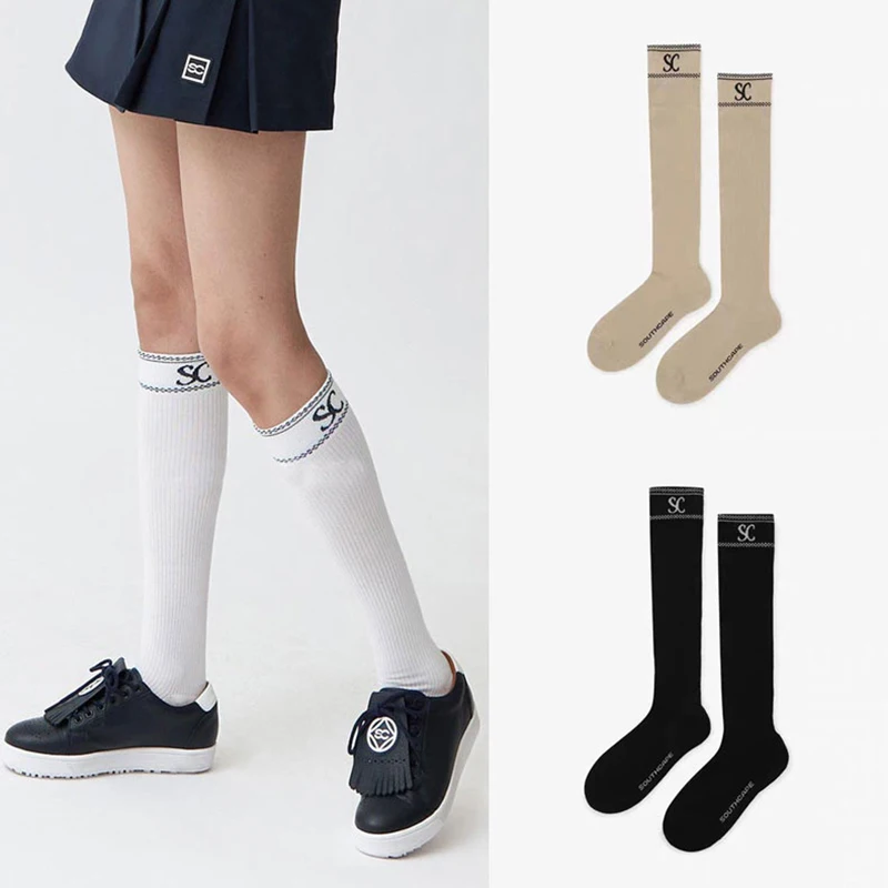 Новите дамски чорапи за голф, универсални нескользящие дишащи дълги чорапи, чорапи за спорт на открито