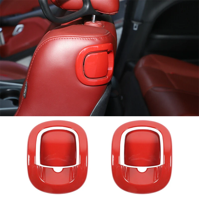 Облегалка, дръжка седалка, бутон, декоративна капачка, панел, декоративни червен цвят, за Dodge Challenger 2015-2020 Автомобилни аксесоари