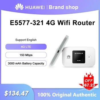 Оригинален HUAWEI E5577-321 4G Wifi Рутер на LTE Cat 4 150 Mbps Модем Сим-карта Мобилна Безжична Точка за Достъп Ретранслатор Батерия 3000 ма