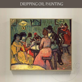 Отличен художник, ръчно рисувани, висококачествена картина с маслени бои Impression публичен Дом в платно, воспроизводящая картина с маслени бои публичен Дом на Ван Гог