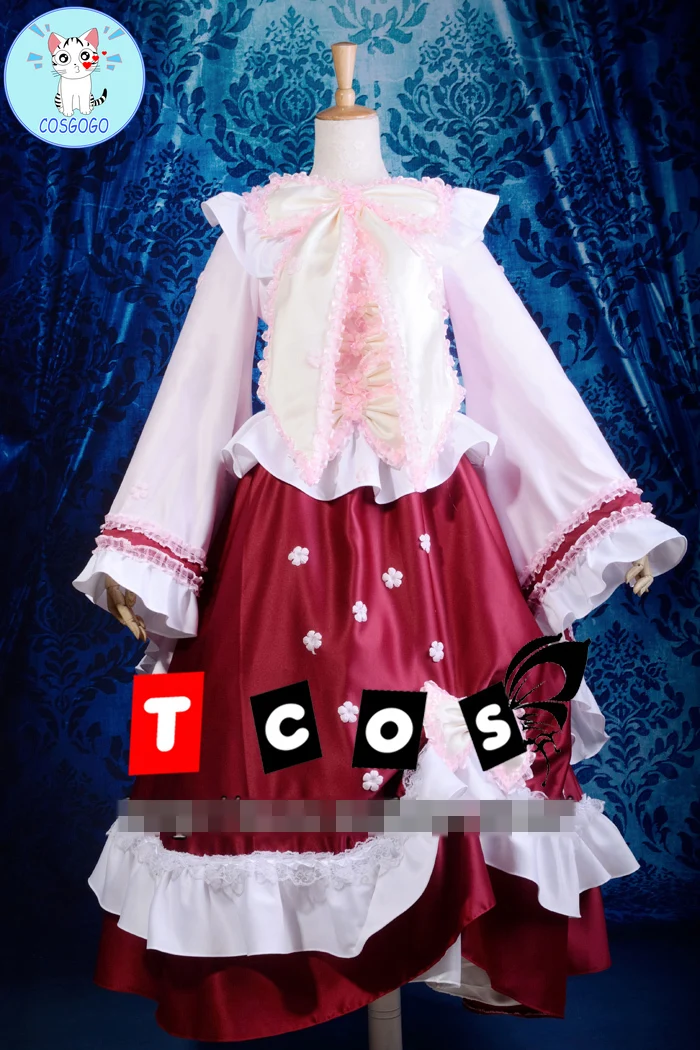 [По поръчка] Аниме! Touhou Project Houraisan Kaguya Fantasy Рокля Сакуры Униформи Cosplay костюм за парти на Хелоуин за жени