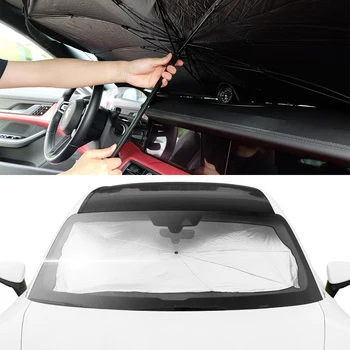 Предното Стъкло на Колата на сенника на Кутията Чадър Предния Прозорец Анти UV Защита От Слънцето Сгъваем Чадър Аксесоари За Интериор на Автомобили