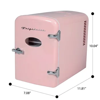 Преносим ретро мини-хладилник Frigidaire, много голям, на 9 кутии, с малошумным мотор, работи тихо, мини-хладилник