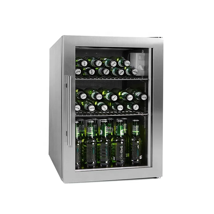 Продажба на едро подсоединитель от неръждаема стомана 63 л вграден компресор бирен бар за напитки на улицата с кухненски хладилник