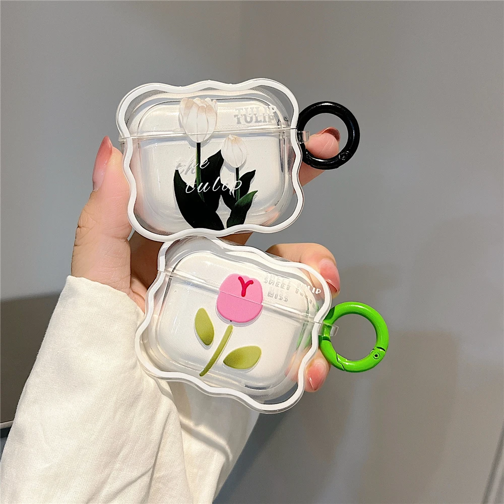 Прозрачен калъф за слушалки Apple AirPods 3 Pro 2 1 с цветя сърце, мек силиконов калъф за безжично зареждане на Bluetooth слушалки