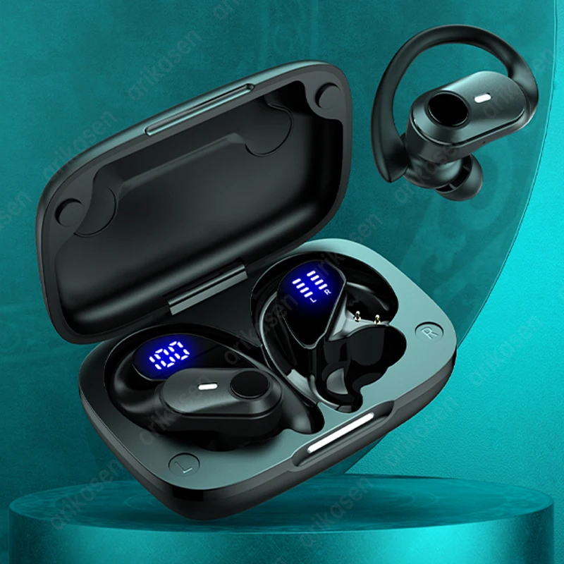 Слушалки TWS Bluetooth 5,0 Безжични спортни слушалки IPX7 Водоустойчив детска слушалки с ниско закъснение възпроизвеждане с зарядно калъф, дисплей батерии