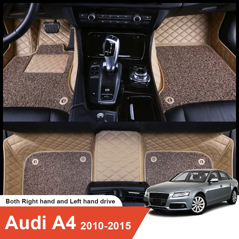 Специално подбран авто подложка за Audi A4 2010 Аксесоари за интериора на ЕКО дебел килим по поръчка за лявото и дясното с