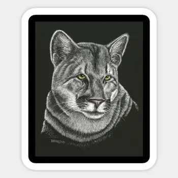 Стикер с изображение на cougars за декор на лаптоп, спални, кола, сладък cartoony артистичен, модерен обществен куфар