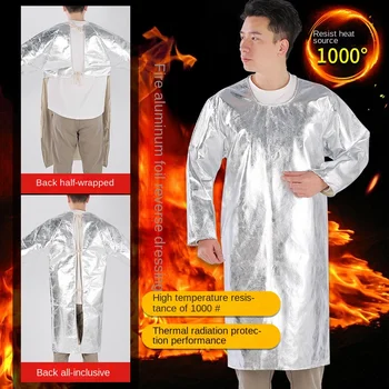 Топлоизолационна дрехи от алуминиево фолио, термостойкая, пожароустойчива, висока температура защитно облекло