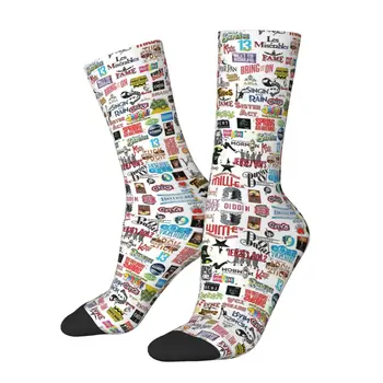 Чорапи с музикални лога, чорапи Harajuku, абсорбиращи потта, всесезонни чорапи, аксесоари за мъже, подарък за жена за рожден ден